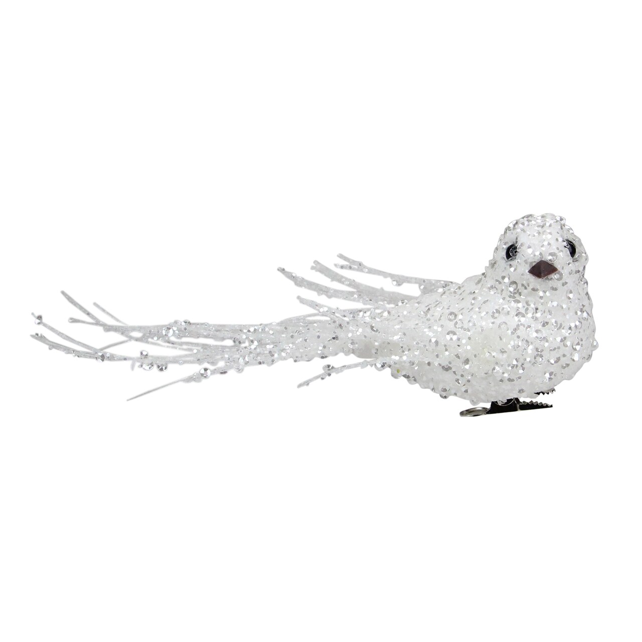 Northlight Sequined Bird Christmas Clip-on Ornament - 7.5" - White